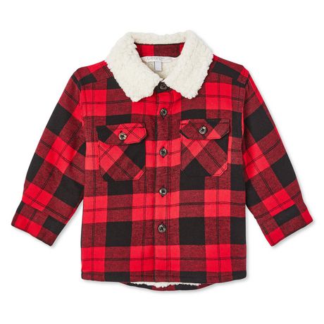 George Baby Boys' Sherpa-Lined Flannel Shirt | Walmart Canada