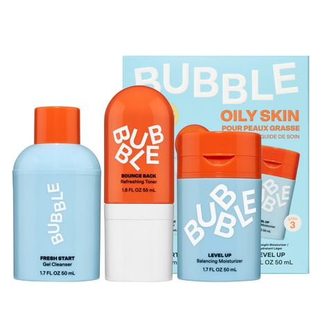 Bubble Skincare 3-Step Balancing Bundle, for Normal to Oily & Combo Skin