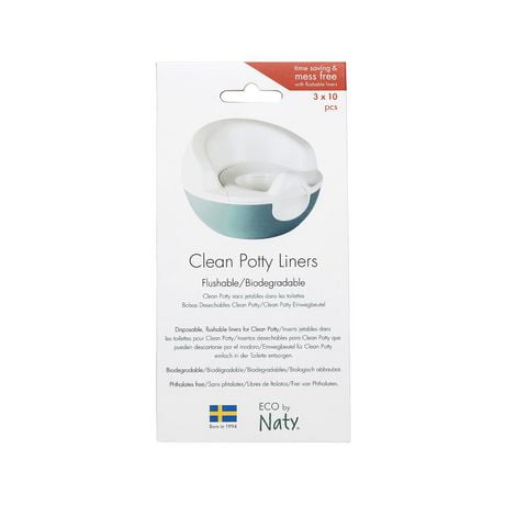 Eco by Naty Clean Potty Flushable Liners, 3 Rolls of 10 x 10 packs (300 Liners)