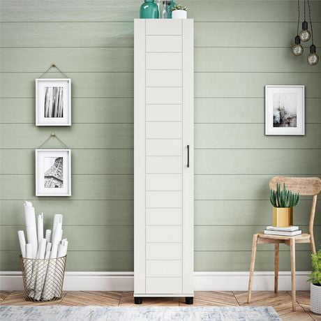 Systembuild Evolution Loxley 16" Wide 1 Door Shiplap Cabinet, White