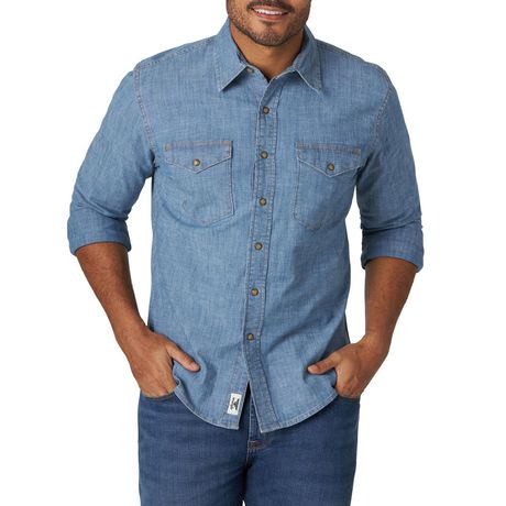 Wrangler Men's Long Sleeve Denim Shirt | Walmart Canada
