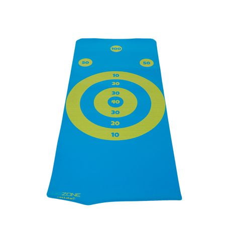 Tapis d’activités imprimé facile à transporter 4 mm GoZone Kids – 61 cm x 137,2 cm – Bleu/jaune Avec sacs à lancer