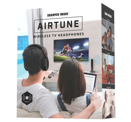 sharper image airtune wireless tv headphones