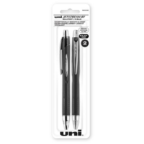 uni® Jetstream RT Ballpoint Pens, Medium Point (1.0mm), Black, 2 Pack, Jetstream RT Ballpoint Pen