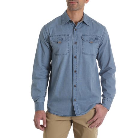 Wrangler Men's Long Sleeve Canvas Shirt | Walmart Canada