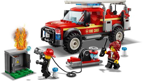 lego fire truck with trailer