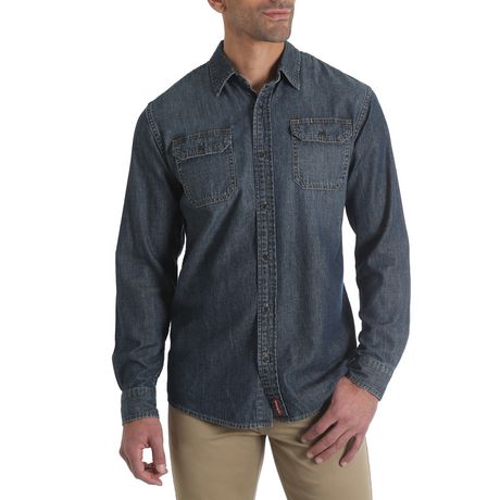 Wrangler Men's Long Sleeve Twill Shirt | Walmart Canada