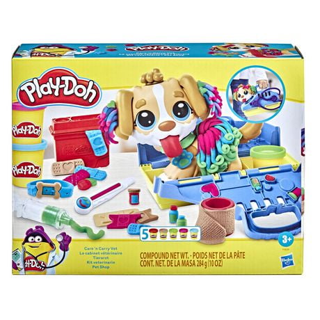 Play-Doh Care 'n Carry Vet Playset with Toy Dog, Carrier, 10 Tools, 5 Colors, Kids Toys, Ages 3 years and up
