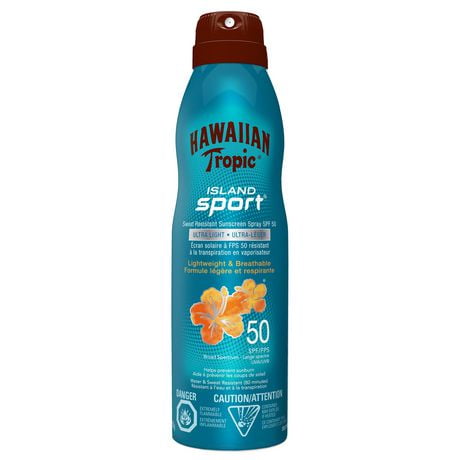 Hawaiian Tropic® Island Sport® Sweat Resistant Sunscreen Spray, SPF 50, 170g