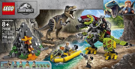 LEGO Jurassic World T. rex vs Dino-Mech Battle 75938 Toy Building