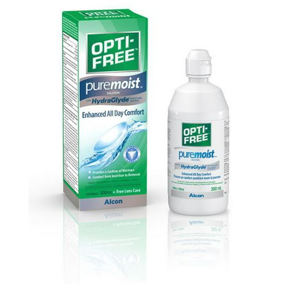 Solution polyvalente pour lentilles cornéennes OPTI-FREE(MD) PureMoist avec HydraGlyde 300 mL