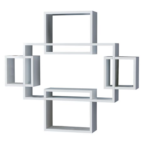 Hometrends 5 Piece Interlocking White, White Floating Shelves Canada