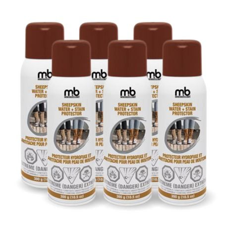 M&B Sheepskin Water + Stain Protector 6PK – 300g/10.5oz, Protect Delicate Napped Leather