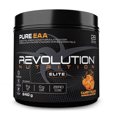 Revolution Nutrition Pure EAA Pêche Surette Formule d'acides aminés enrichie en électrolytes