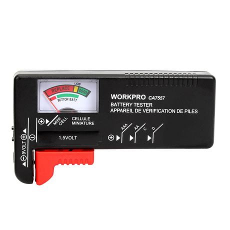 WorkPro Appareil de vérification des piles Test AA AAA C D 9V 1,5V