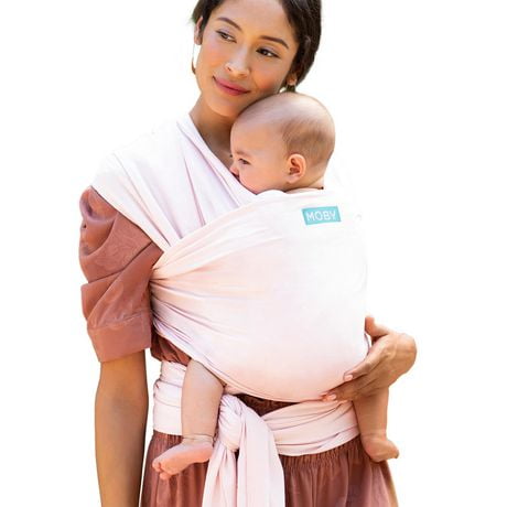 Porte-bébé Moby Wrap | Classique - Coton | Porte-bébé pour nouveau-nés et nourrissons | # 1 Baby Wrap | Aller à Baby Gift | Assure la sécurité et la sécurité de bébé | Quartz Rose