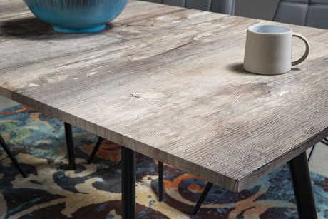 topline home furnishings grey live edge dining table