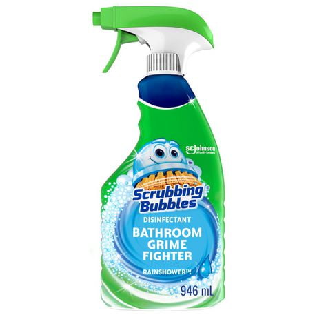 Scrubbing Bubbles® Bathroom Cleaner and Disinfectant Spray, Kills Germs on Tubs, Shower Walls and More, Rainshower Scent, 946mL, 946mL, Rainshower Scent