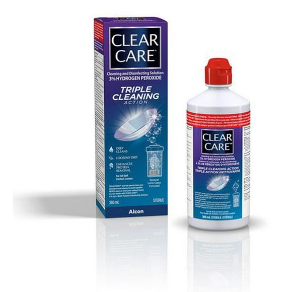 Solution pour lentilles cornéennes CLEAR CARE(MD), solution nettoyante et désinfectante avec peroxyde d’hydrogène 360 mL
