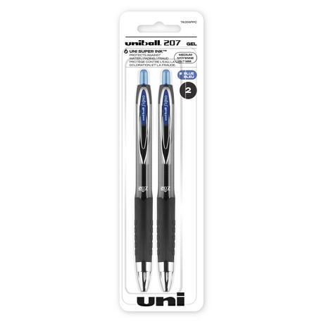 uniball™ 207 Retractable Gel Pens, Medium Point (0.7mm), Blue - 2 Pack, 207 Retractable Gel Pen