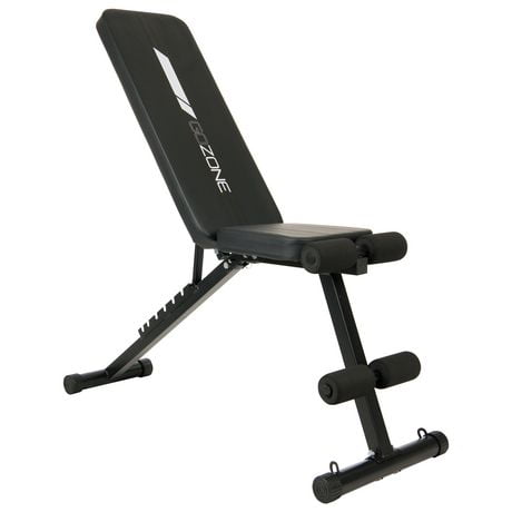 GoZone Foldable Weight Bench with Resistance Bands – Black, Padded ankle bar