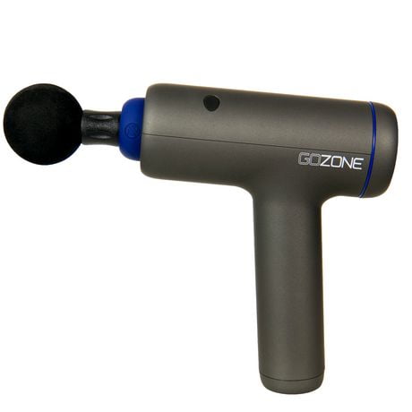 Pistolet de massage avec étui de rangement GoZone – Noir/bleu Avec 4&nbsp;têtes de massage