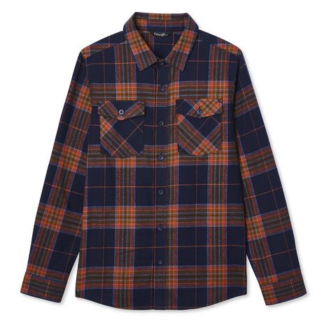 George Girls' Twill Plaid Brushed Flannel Shirt | Walmart Canada