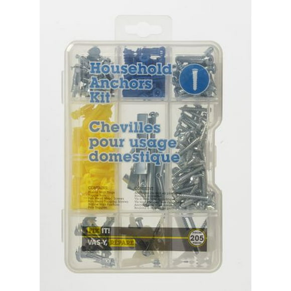 Hillman Household Anchor Kit, Kit contains 5 styles of anchors and screws.