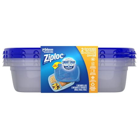 Ziploc Food Storage Meal Prep Containers with Smart Snap Technology ...