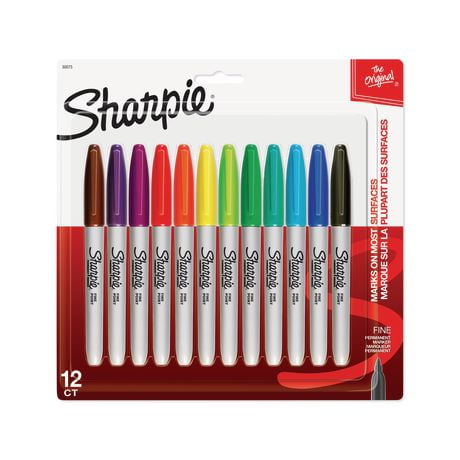 Sharpie Fine Point Permanent Markers, Assorted, 12-Pack, Create vibrant impressions!