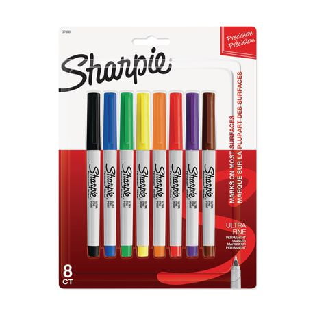 Sharpie Ultra Fine Permanent Markers, Assorted, 8-Pack, The ultimate precision point.