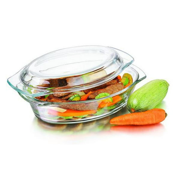 Libbey Baker's Basics Glass Oval Casserole with Cover, 1.5 Litre