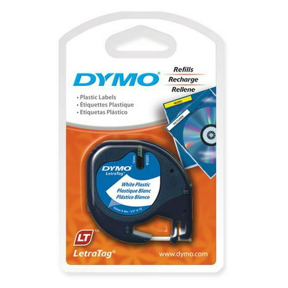 Ruban en plastique Dymo LetraTag, Paq. de 1 Facile à utiliser et durable