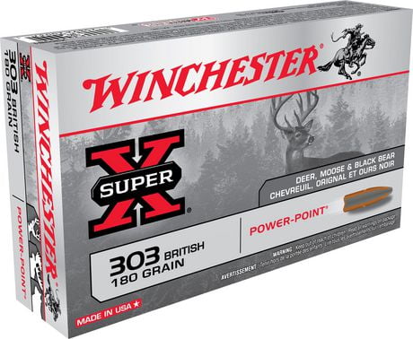 Winchester Super-X Power-Point 303 British 180-Grain Ammunition, Power ...