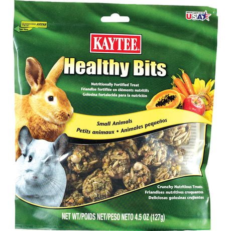KAYTEE® Healthy Bits® Petits Animaux Friandises nutritives croquantes. Délicieuse friandise pour les animaux de petite taille : Lapin, cochon d'Inde et chinchilla.