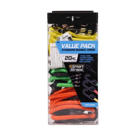 SmartStraps Standard Bungee Value Pack Assortment, Pack of 20