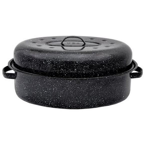 Granite Ware Oval Roaster with Lid, 18 inch, 18" Oval Roaster
