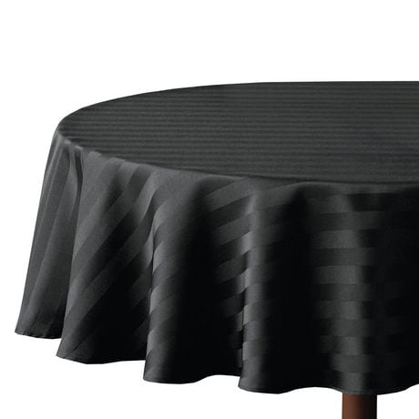 Hometrends Round Microfiber Stripe Tablecloth, Microfiber stripe tablecloth