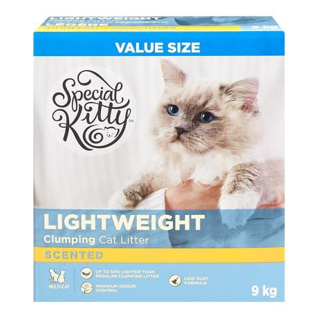 Litière pour chats agglomérante légère parfumée Special Kitty Format Économique 9&nbsp;kg
