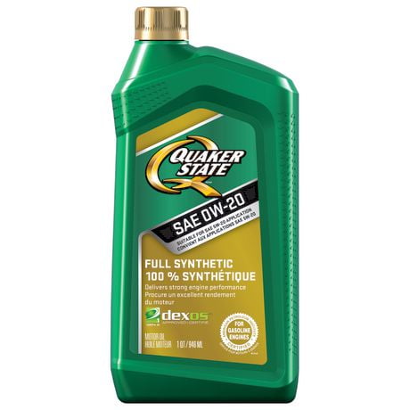 Quaker State Full Synthetic Motor Oil 0W-20 946ml, QS Synthetic 946 ml