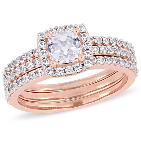 Femme Taille 9 COUPE de princesse rose saphir argent rhodium plaqué anneau pour mariage