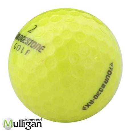 Mulligan - 12 balles de golf récupérées Bridgestone Tour B330 RX 5A, Jaune