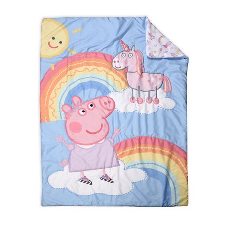 Peppa Pig Rainbow Unicorn 3 Piece Toddler Bedding Set Walmart Canada