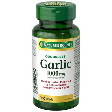 Nature's Bounty Odorless Garlic 1000mg, 100 Tablets