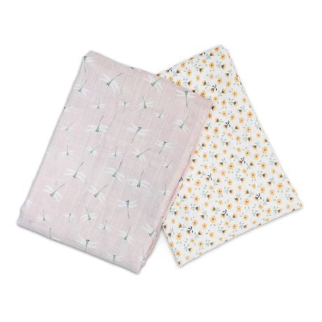 Lulujo - Baby, Infant - Boho Collection - Cotton Muslin Swaddle Blankets - 2 Pack