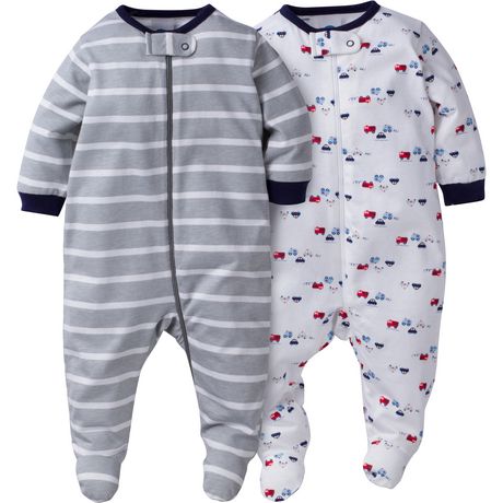 Gerber Chidrenswear Newborn Boys' Zip-Front Sleep 'n Play Outfits ...