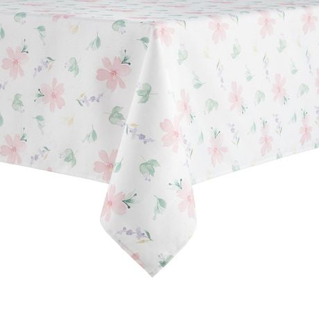 Home Trends Primavera Fabric Tablecloth, Multi-color, 60"W x 84"L, 1 Piece, 2 size options, 100% polyester