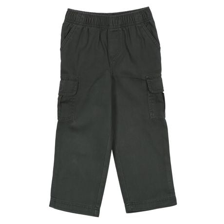 Short Cargo long en coton noir uni stretch et à passants