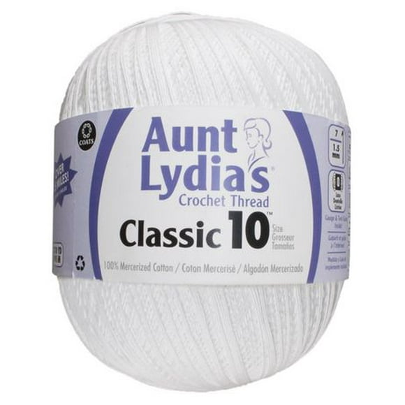 Aunt Lydia's® Classic™ Cotton Crochet Thread, 2730 Yards Size 10, Cotton Crochet Thread 2730 yds