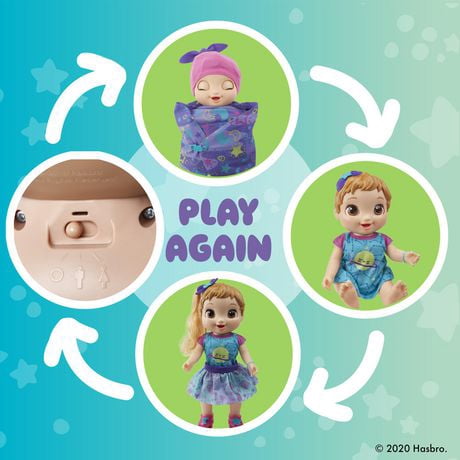 Baby Alive Baby Grows Up Reveur Shining Skylar Ou Star Dreamer Poupee De Bebe Qui Croit Et Parle Avec Accessoires Mysteres Walmart Canada